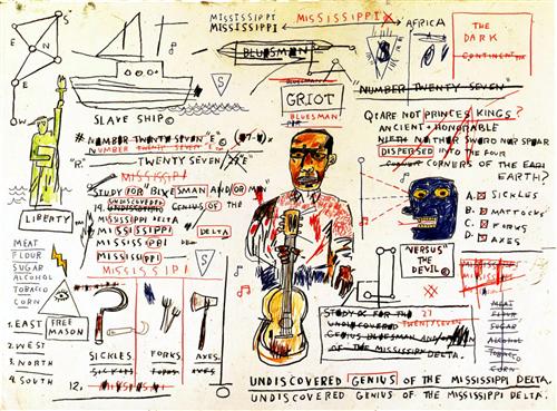 Artist: Jean-Michel Basquiat, "Geniu nedescoperit" (1983)